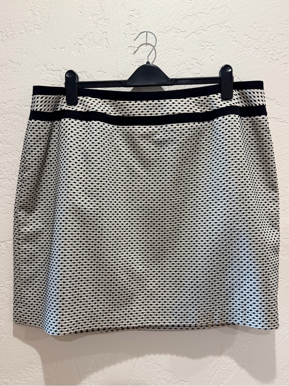 Calvin Klein Black and White Textured Mini Skirt